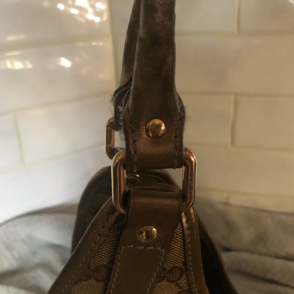 🔥GUCCI🔥STUNNING Authentic vintage large Jackie canvas print and lambskin - Picture 12 of 17